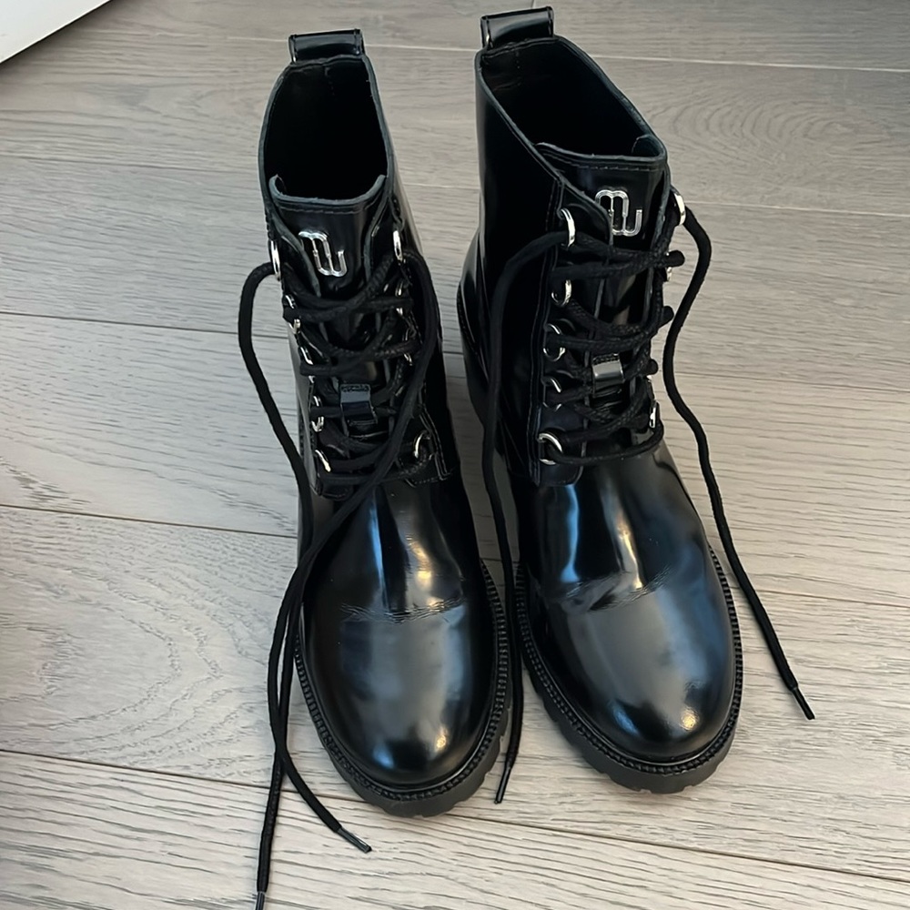 MAJE Glossed-leather combat boots size FR 40 - Picture 3 of 6